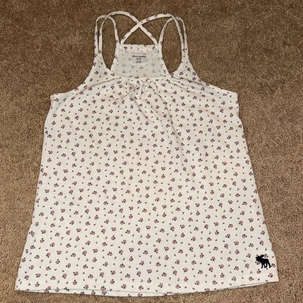 Abercrombie Kids White Floral Tank Top
